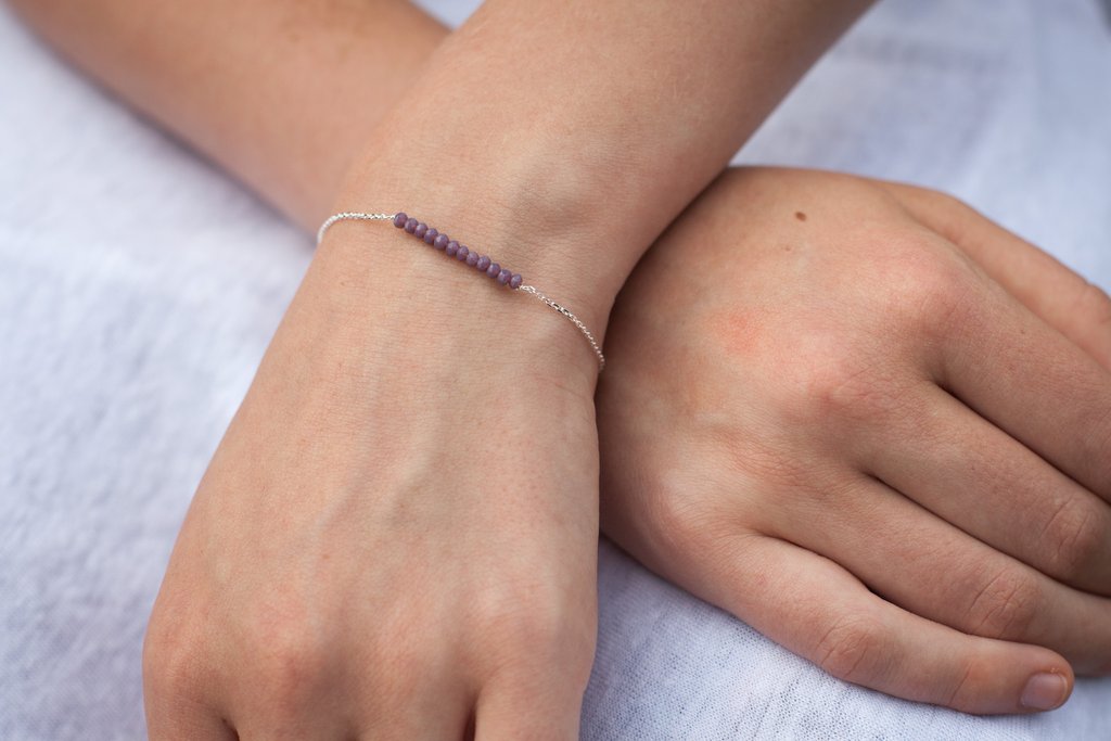 Armband mit Perlen aus Silber - Verschiedene Farben