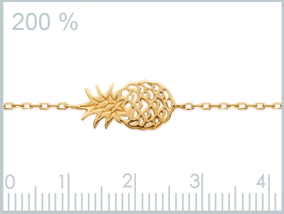 Armband mit Ananas - 16K Vergoldet