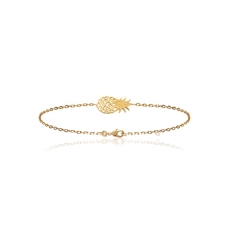 Armband mit Ananas - 16K Vergoldet