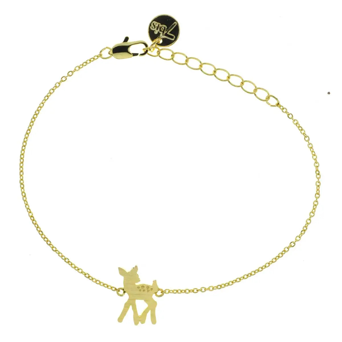Goldfarbenes Armband mit Rehkitz – Zarte Eleganz und natürlicher Charme