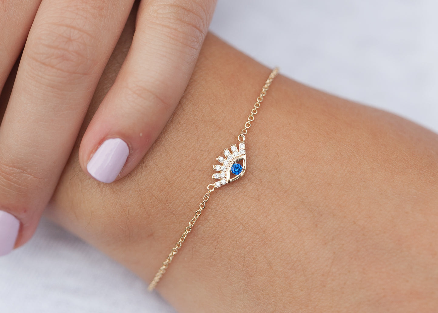 Nazar Auge Armband mit Zirkonia 16K vergoldet - Armkette für Damen