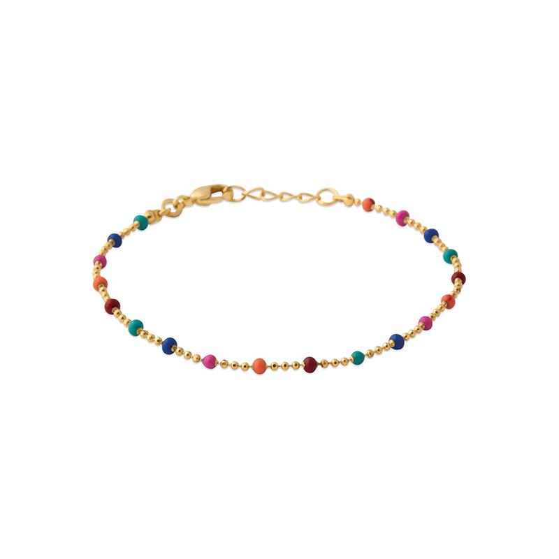 Armband mit bunten Perlen - 16K vergoldet