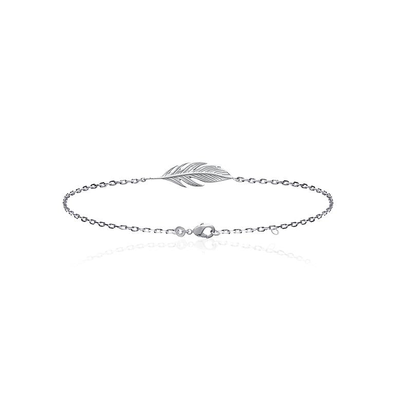Armband mit Feder aus echtem Silber