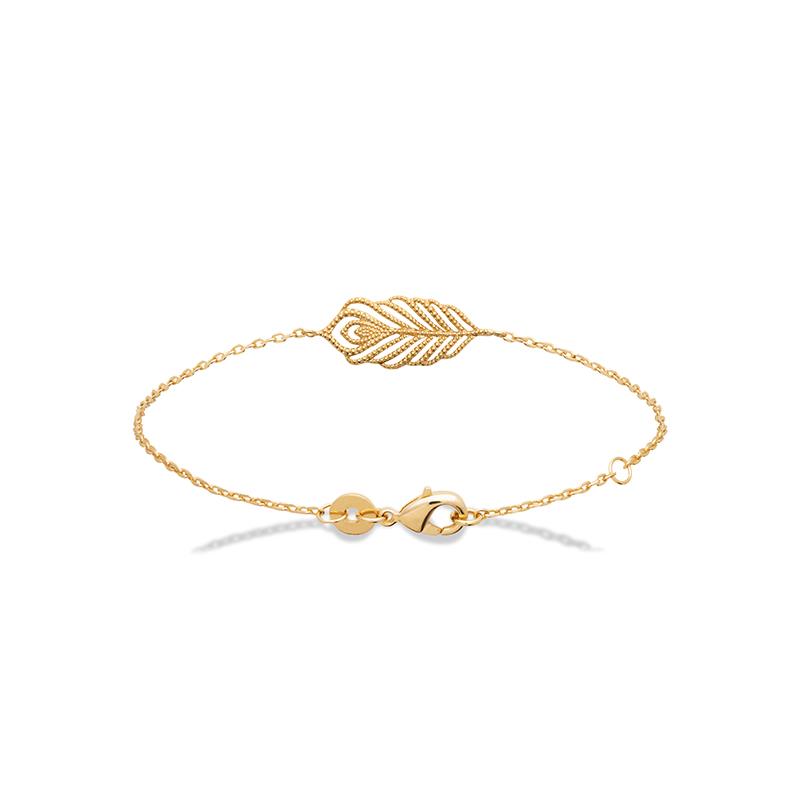 Armband mit Feder vergoldet