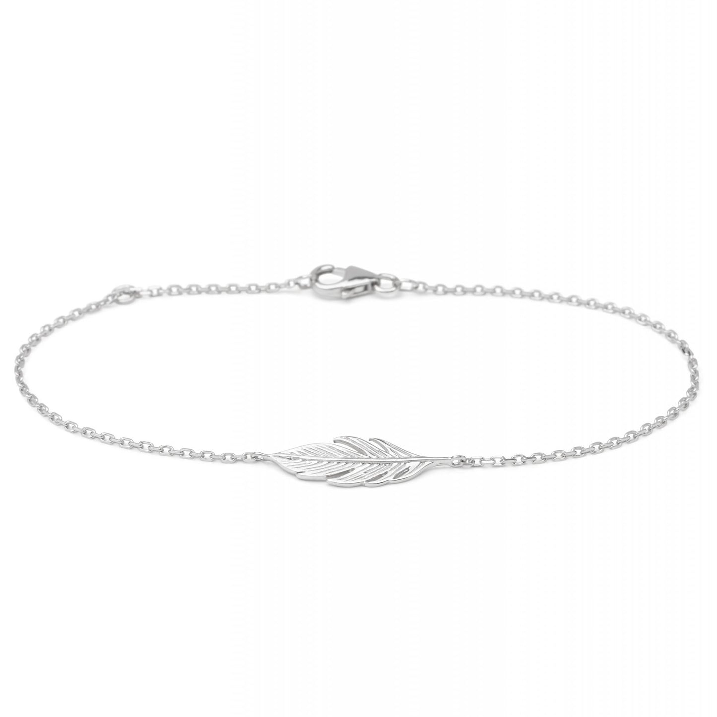 Armband mit Feder aus echtem Silber