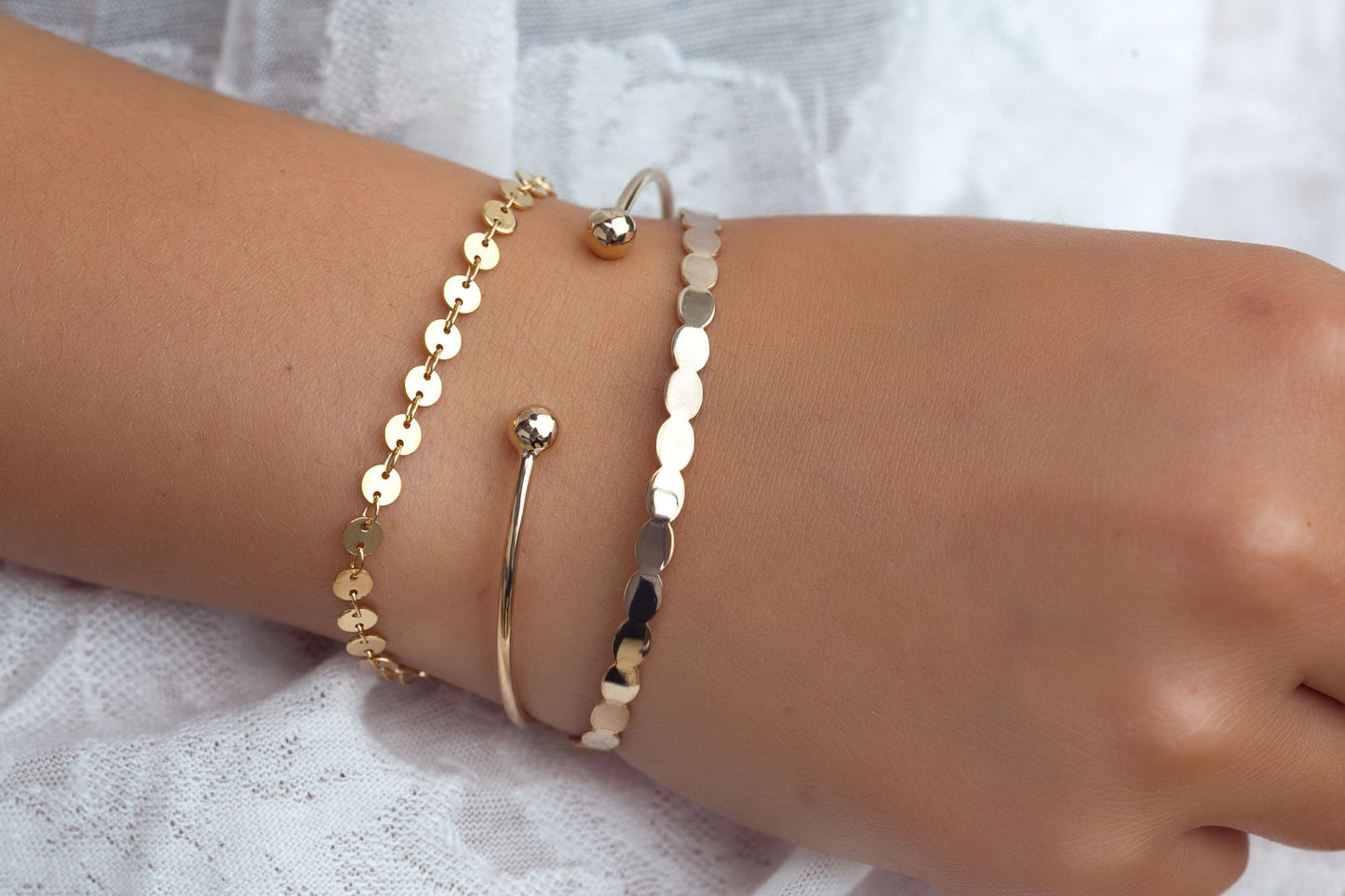 Armband Plättchen Münzen Boho 16Karat vergoldet
