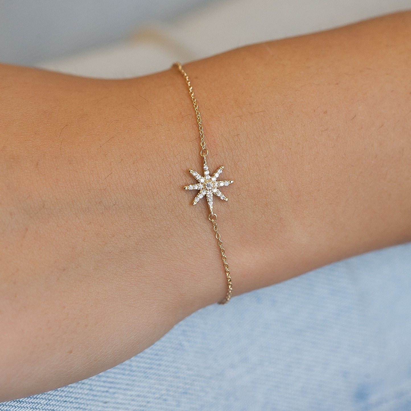 Armband Stern mit Zirkonia | 16Karat vergoldet
