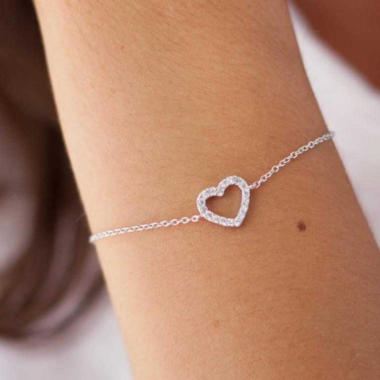 Armband Herz Zirkonia aus Silber