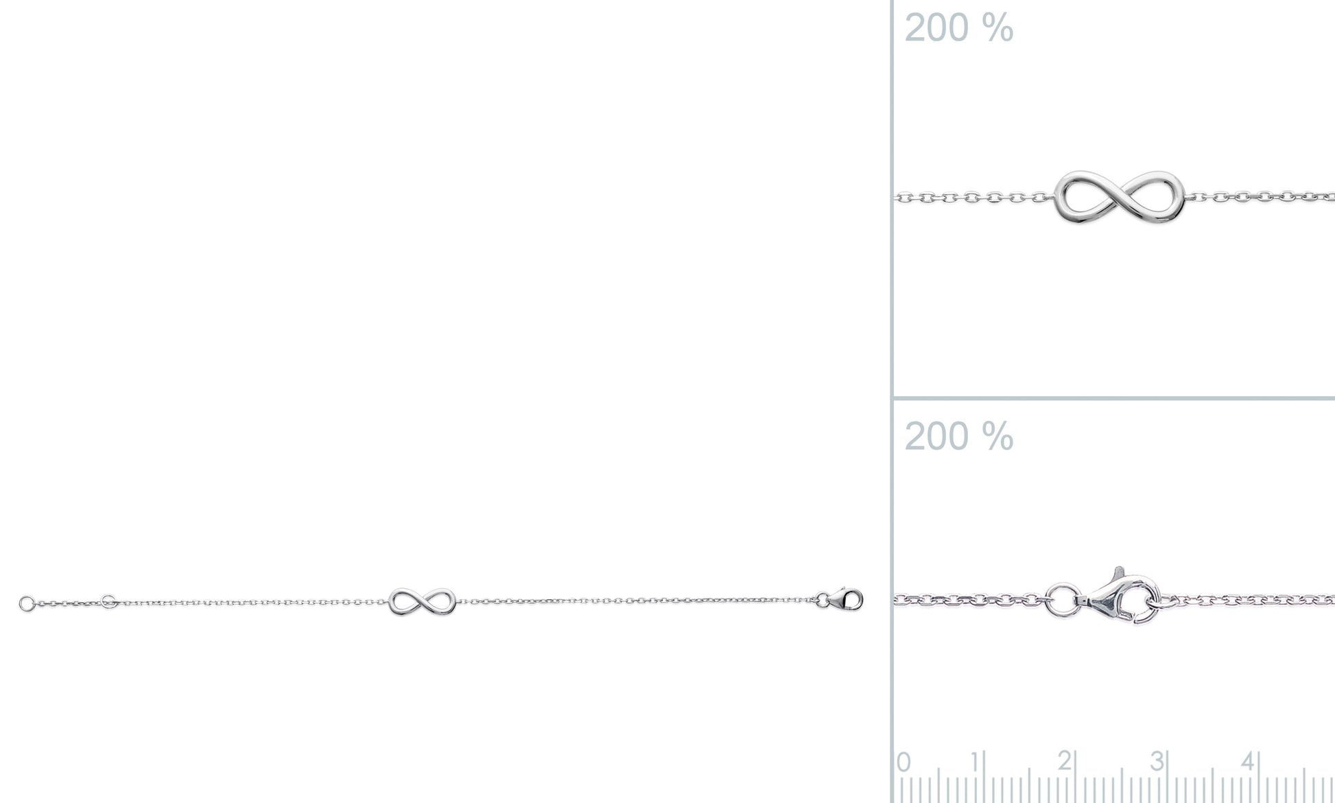 Armband Infinity Symbol Unendlichkeits-Zeichen aus Silber