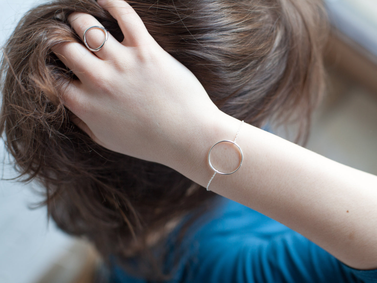 Armband mit Ring aus Silber