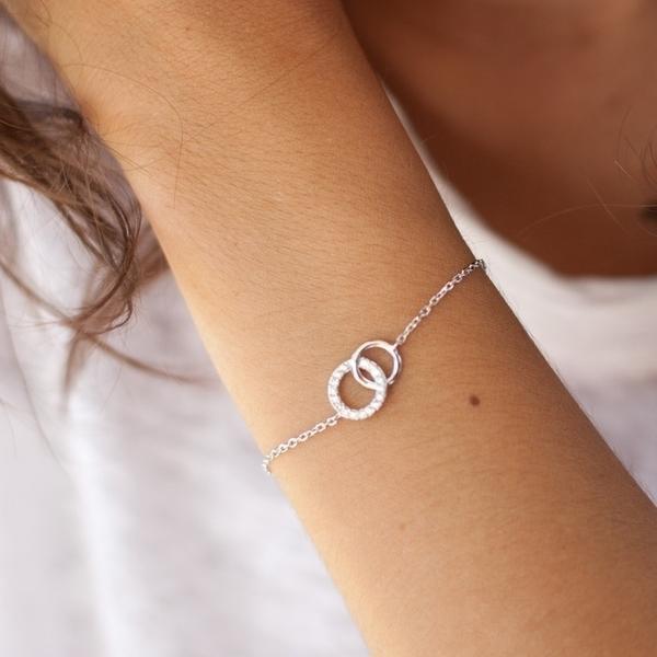 Silber Armband Doppelkreis Freundschaftsschmuck