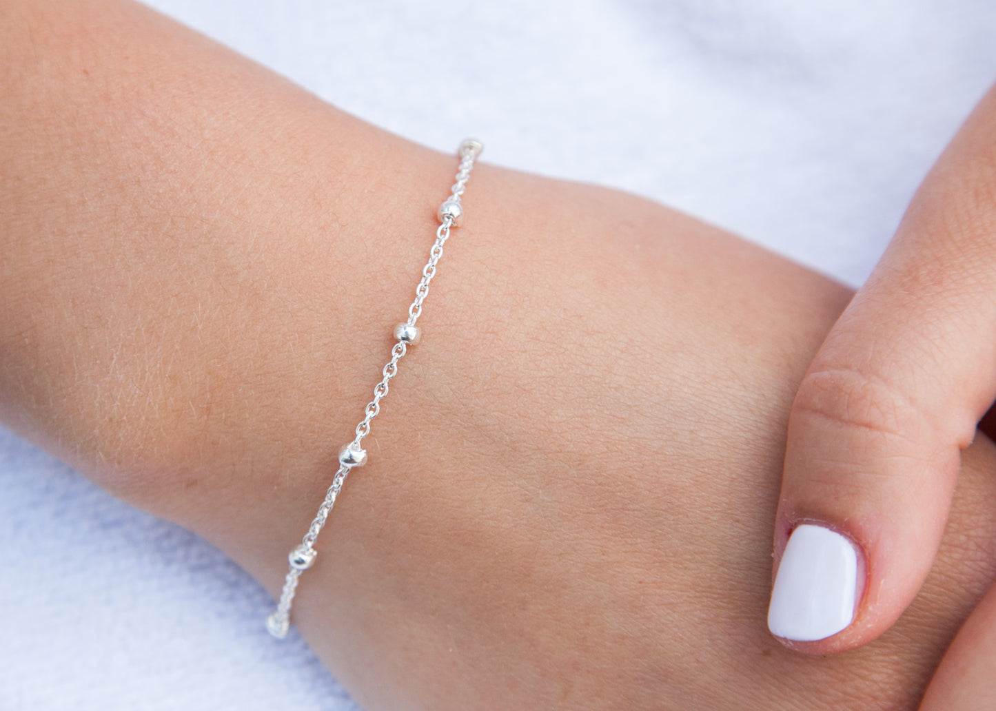 Ankerarmband mit Kugeln aus Silber
