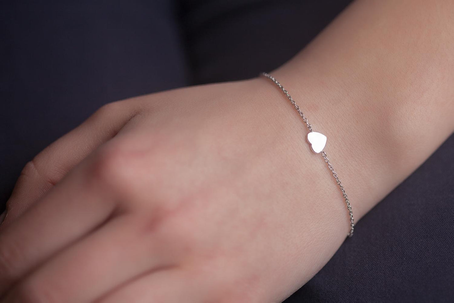 Zartes Armband mit Herz aus Silber
