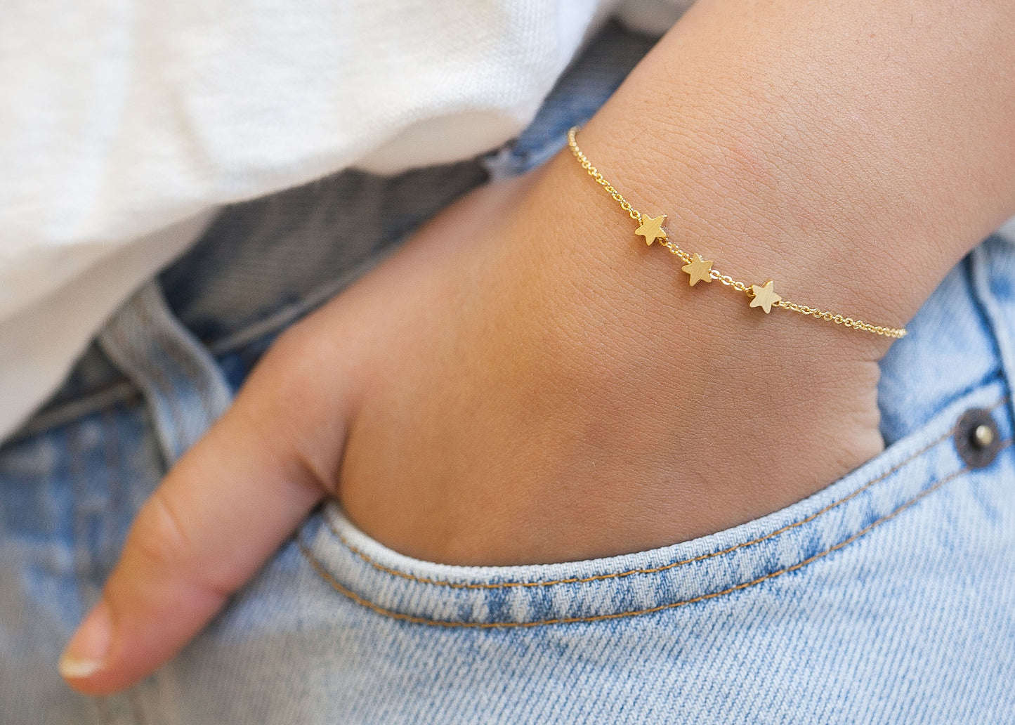 Armband mit 3 Sternen goldfarben