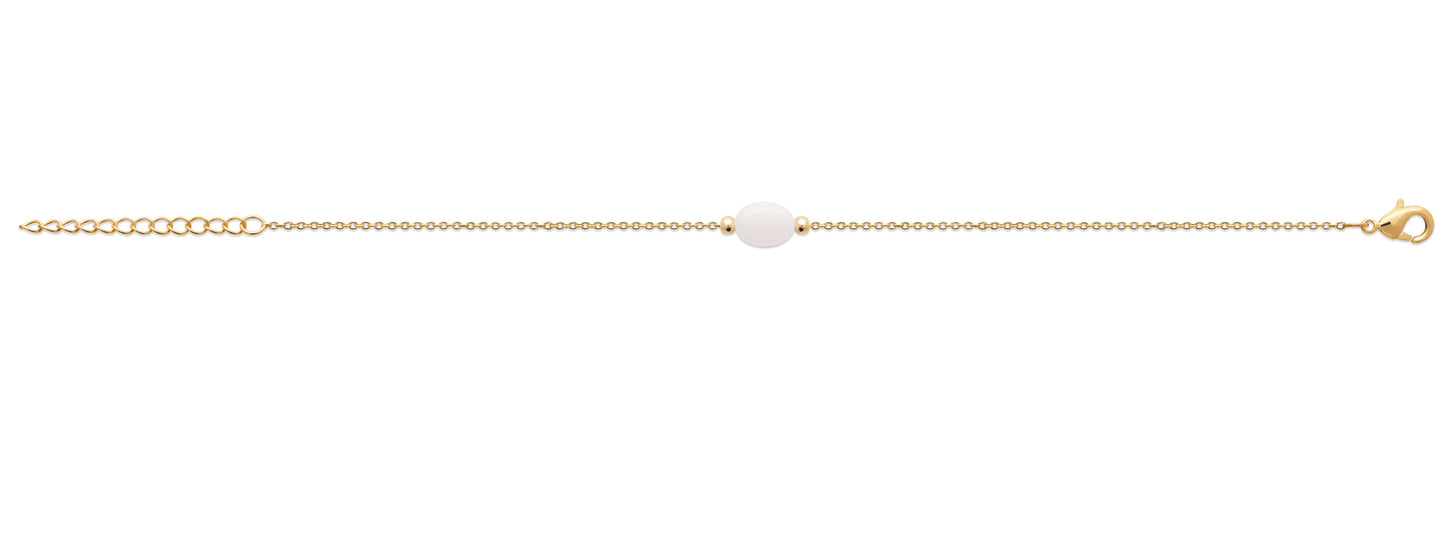 Armband mit einem Mondstein-Änhänger - 18K vergoldet