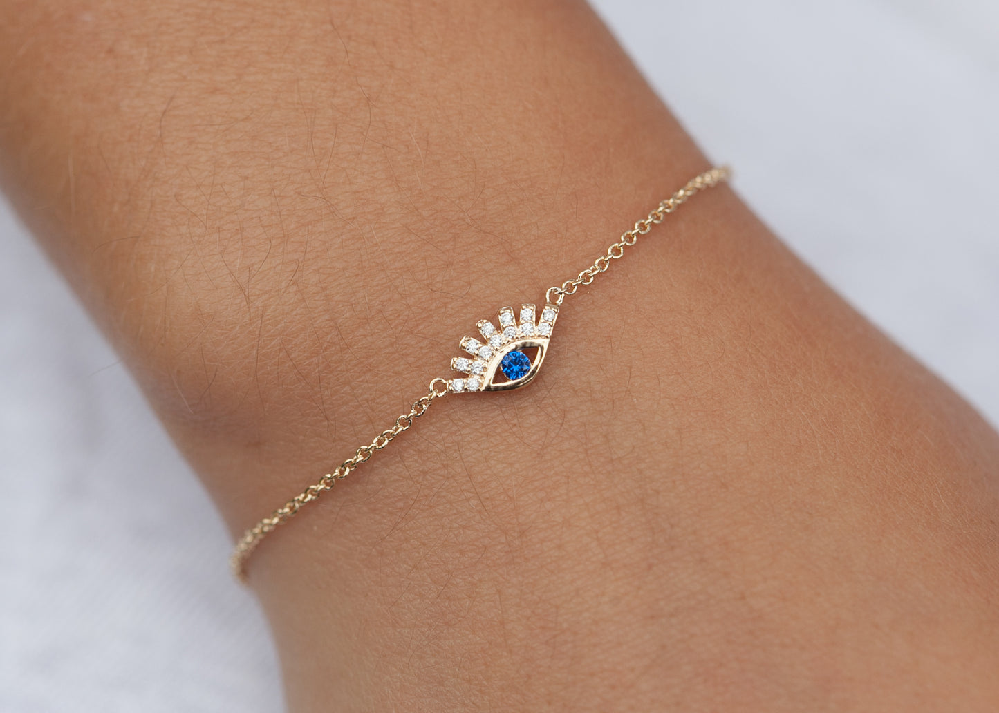 Nazar Auge Armband mit Zirkonia 16K vergoldet - Armkette für Damen