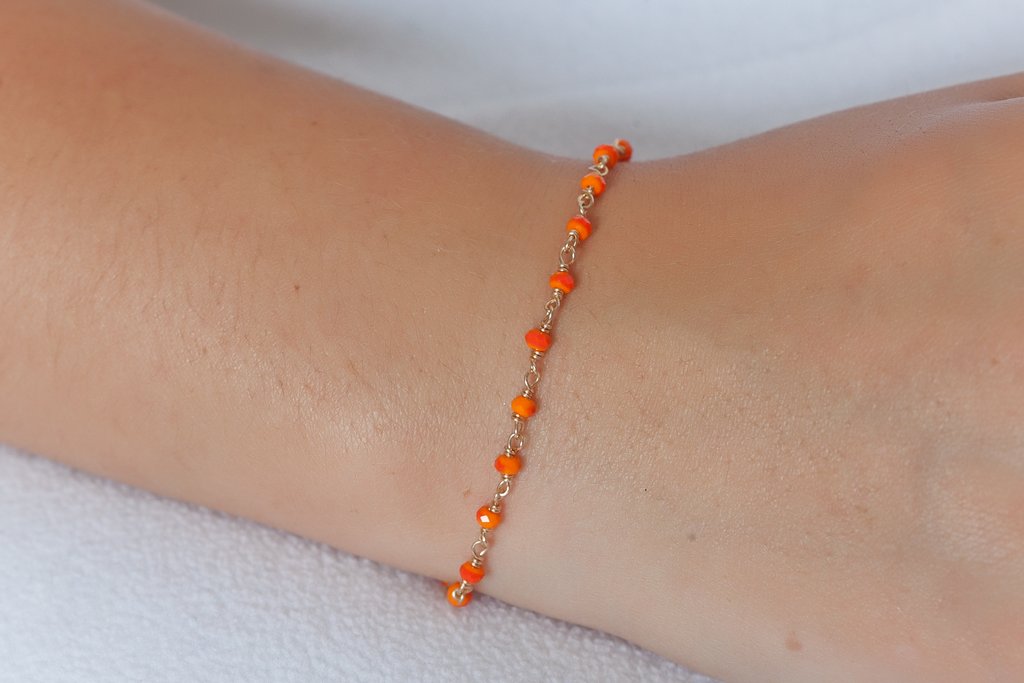 Armband mit bunten Steinen - 16 Karat vergoldet