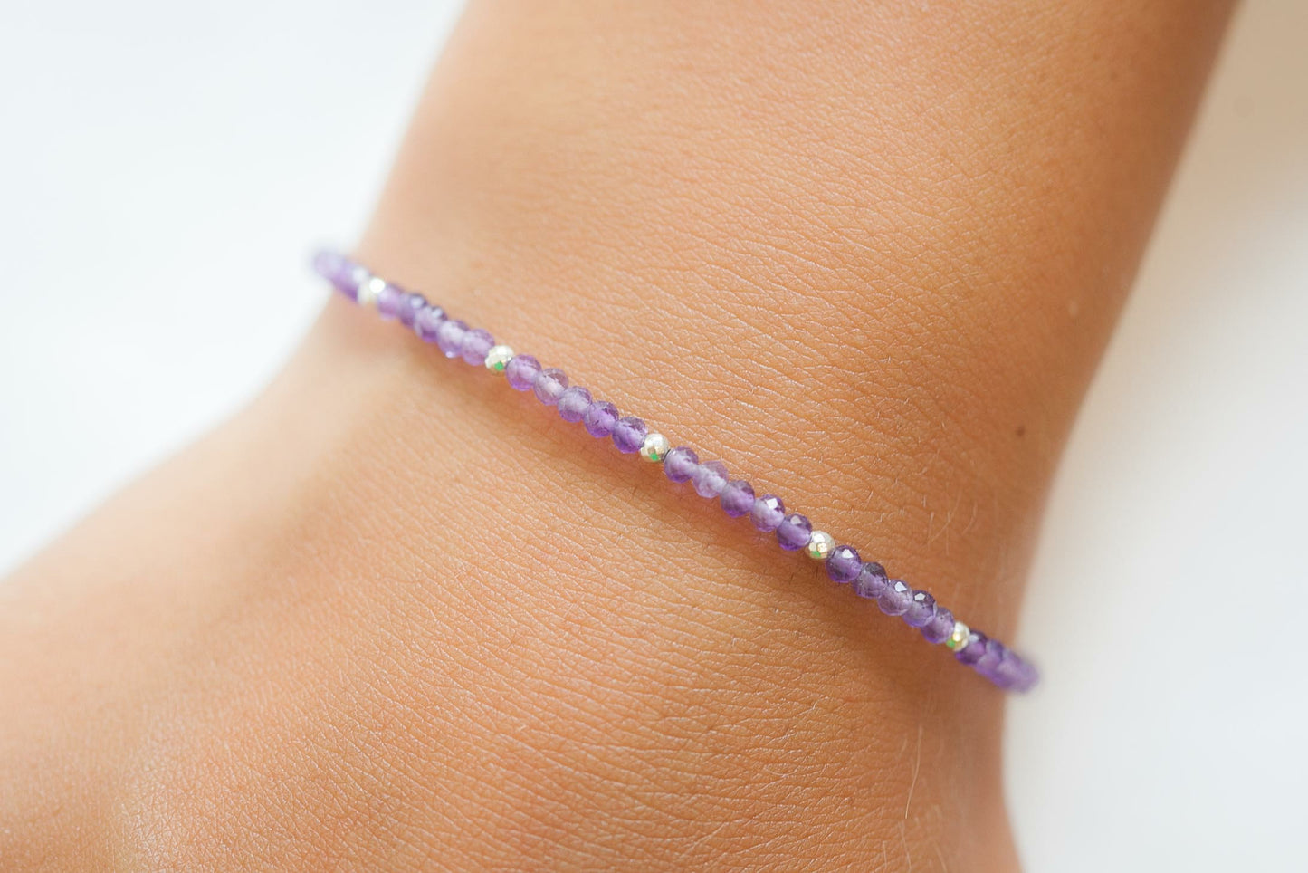 Armband Silberperlen und Amethyst-Perlen