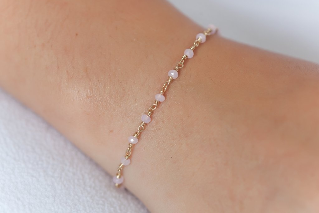 Armband mit bunten Steinen - 16 Karat vergoldet