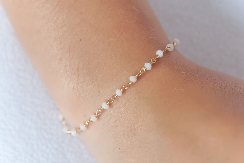 Armband mit bunten Steinen - 16 Karat vergoldet