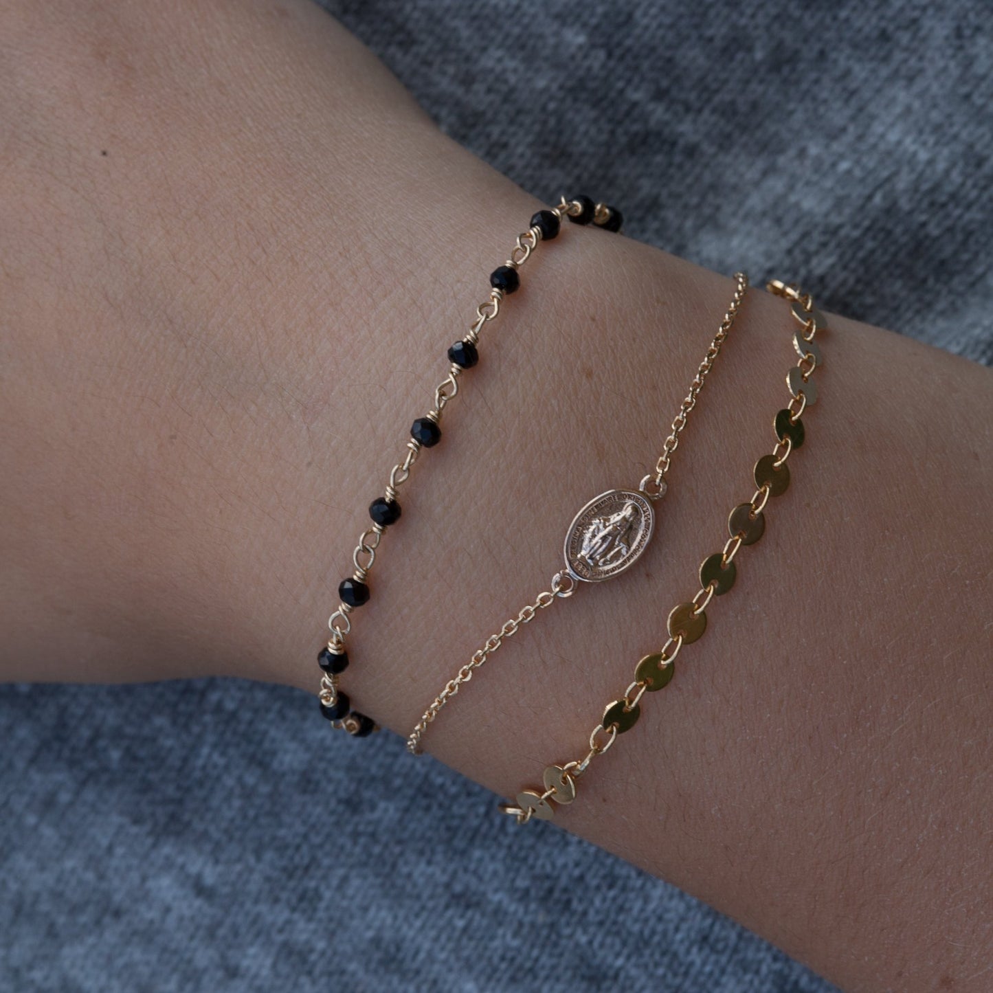 Armband Heilige Maria Vergoldet, Armband Münze Maria Antik