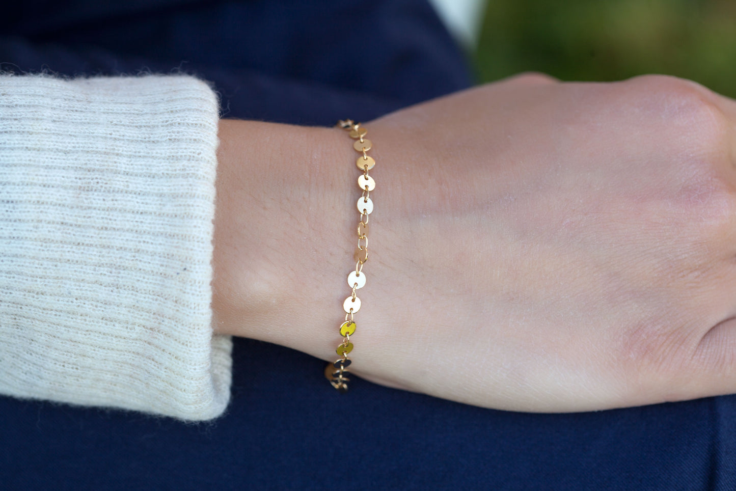 Armband Plättchen Münzen Boho 16Karat vergoldet