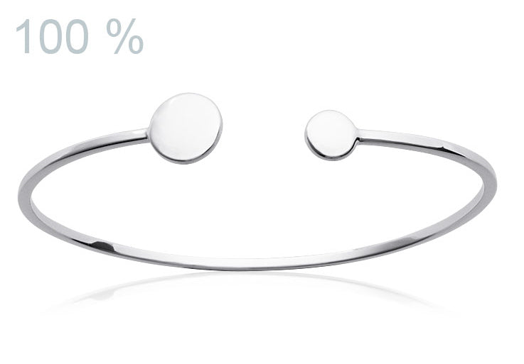 armreif aus silber mit scheiben