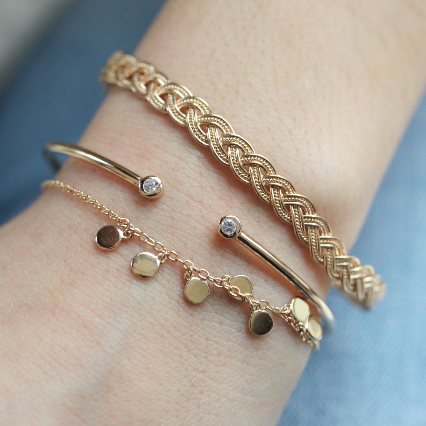 vergoldet armreif mit strass