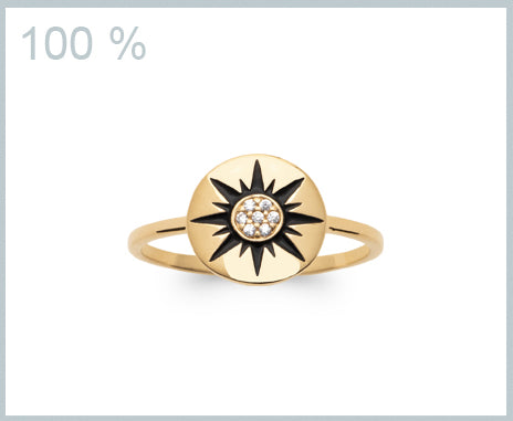 Ring mit Sonnensymbol | 16Karat vergoldet