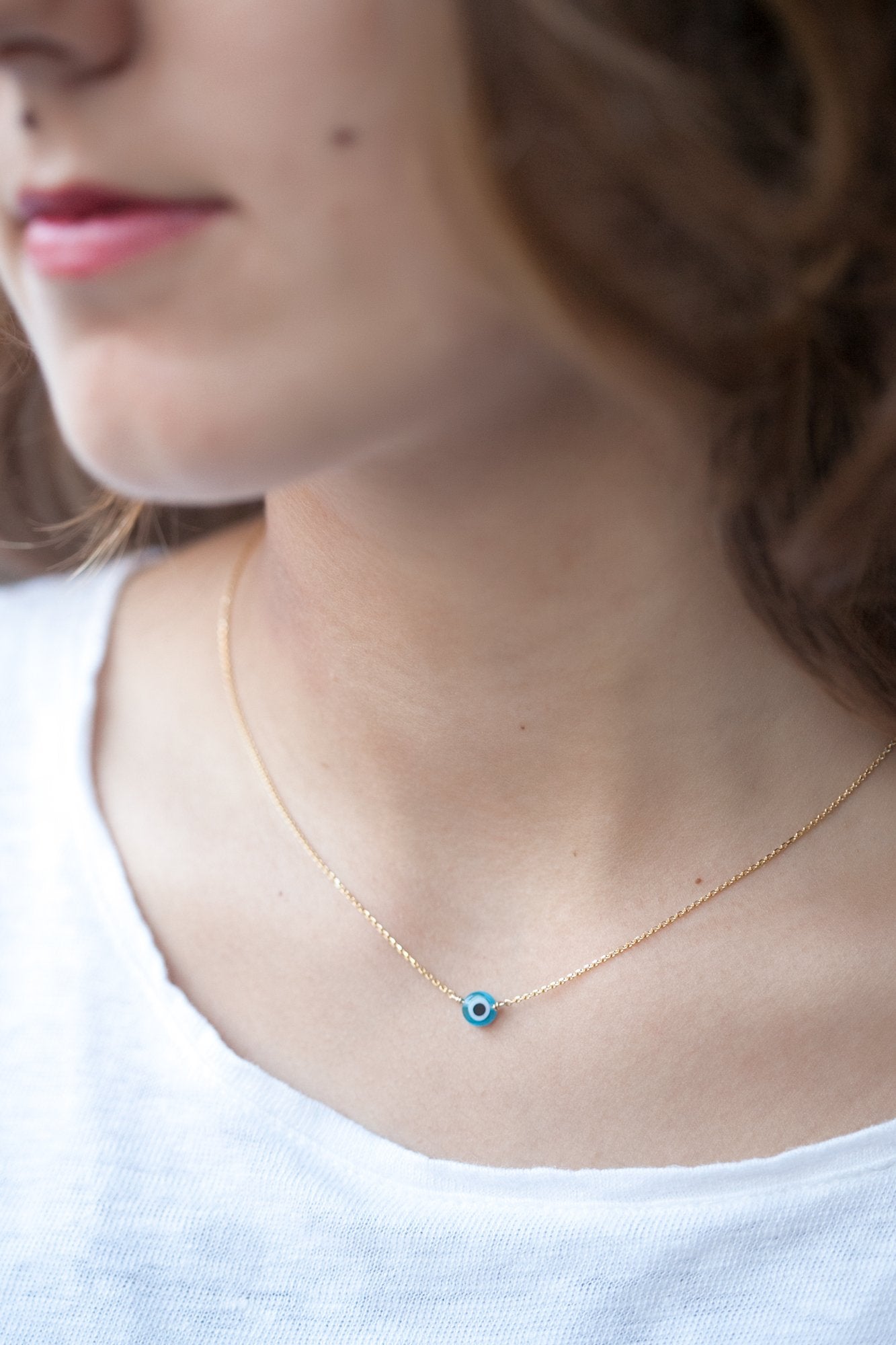 Nazar Kette mit Böses Blaue Auge Vergoldet -Glücksbringer
