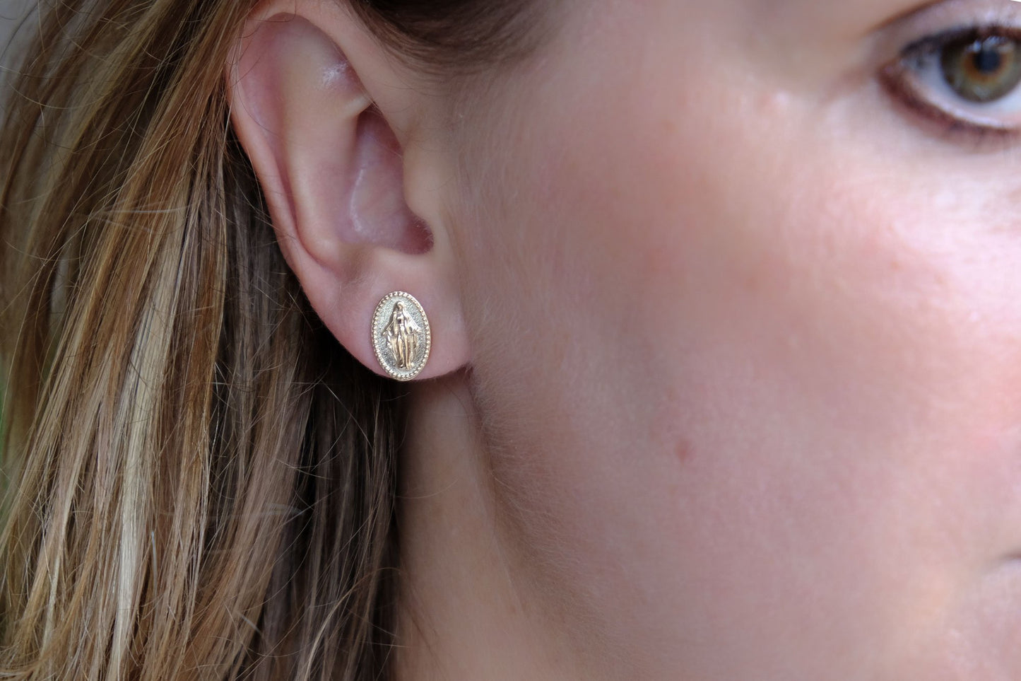 Ohrstecker Heilige Maria - Marienohrstecker Madonna ♡ 16Karat vergoldet ♡