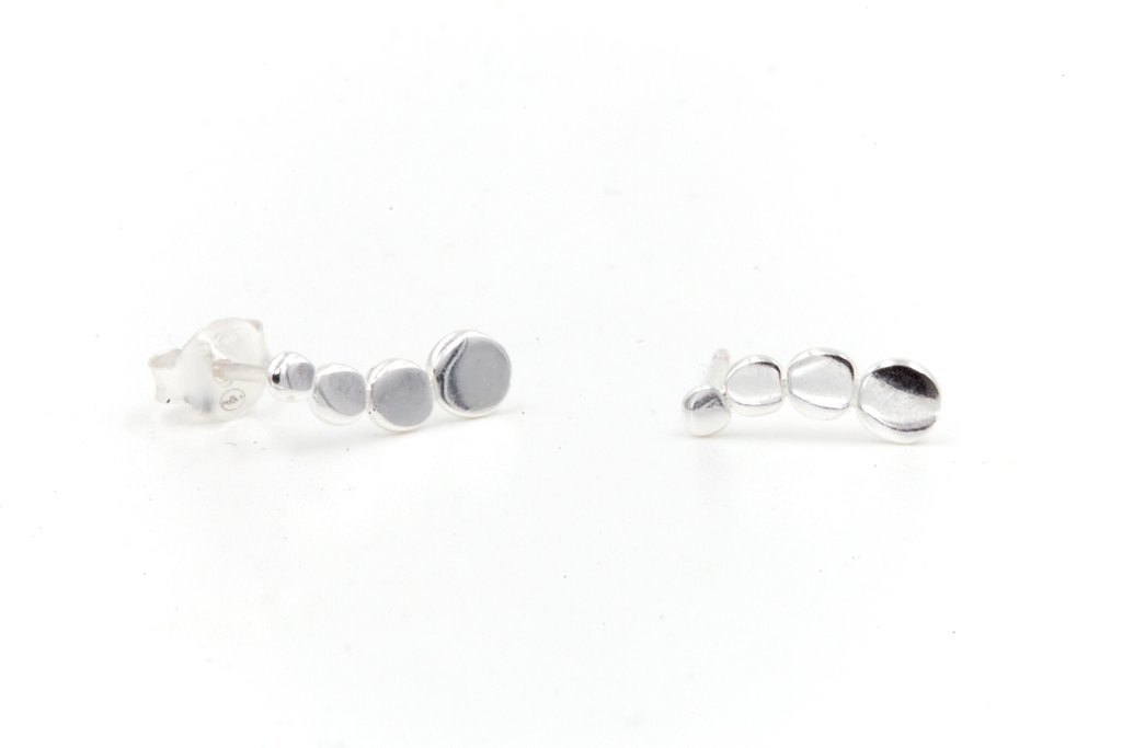 Ohrringe mit 4 kleinen Kreisen aus Silber
