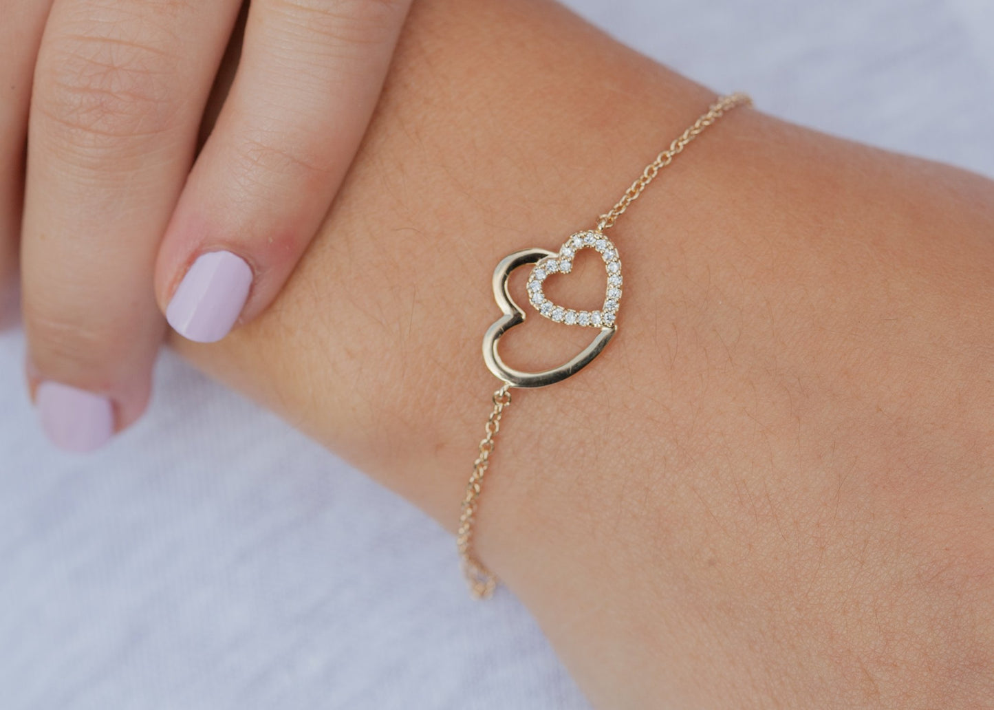 Armband Herz Verschlungen Symbol 16K vergoldet