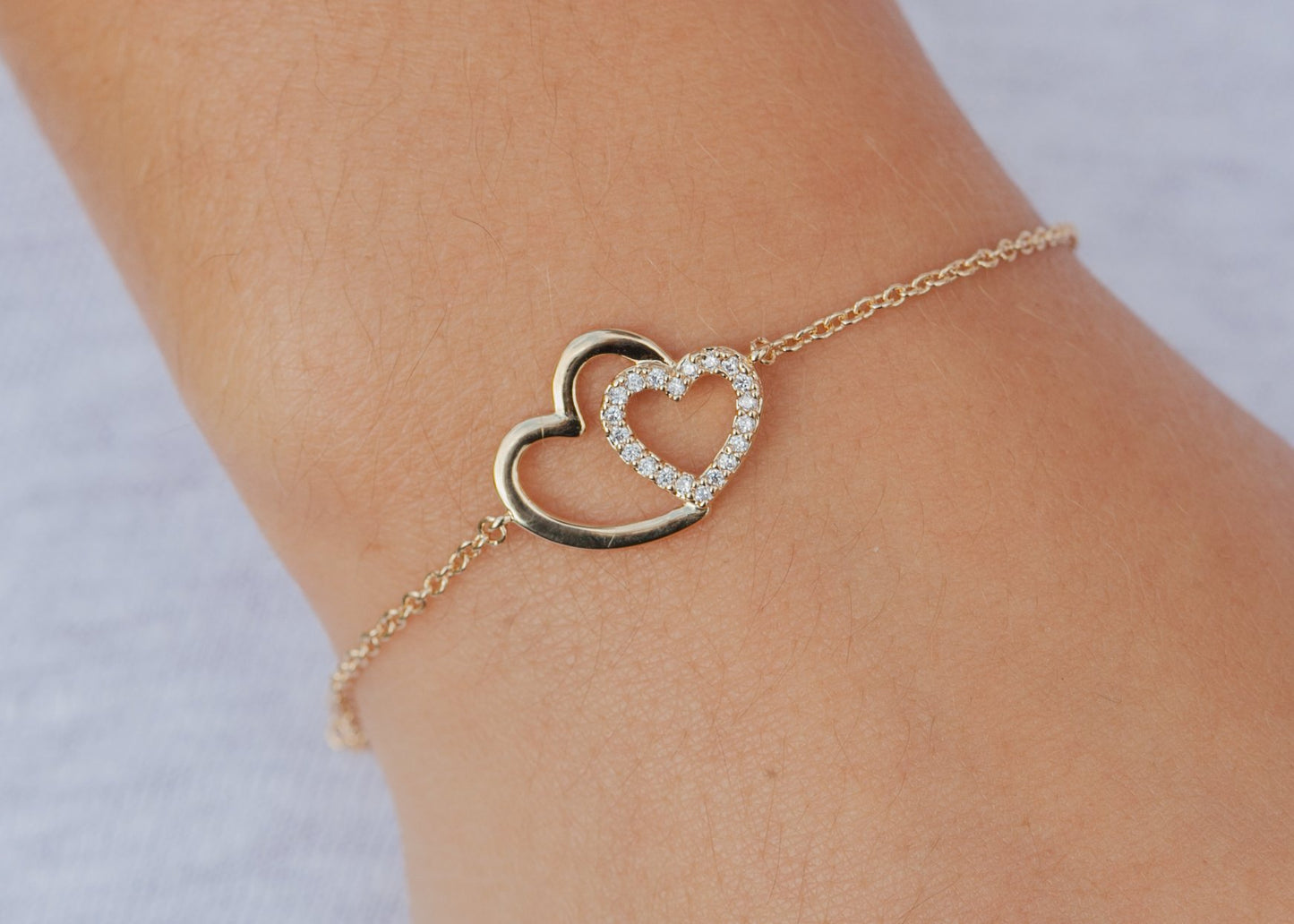 Armband Herz Verschlungen Symbol 16K vergoldet