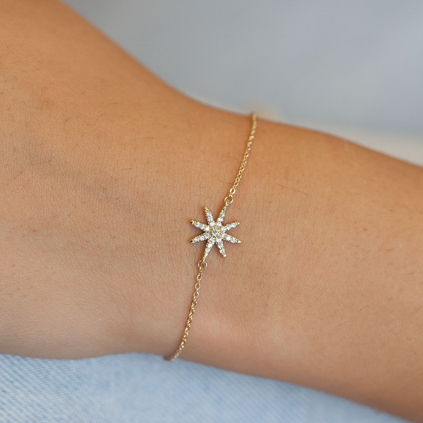 Armband Stern mit Zirkonia | 16Karat vergoldet