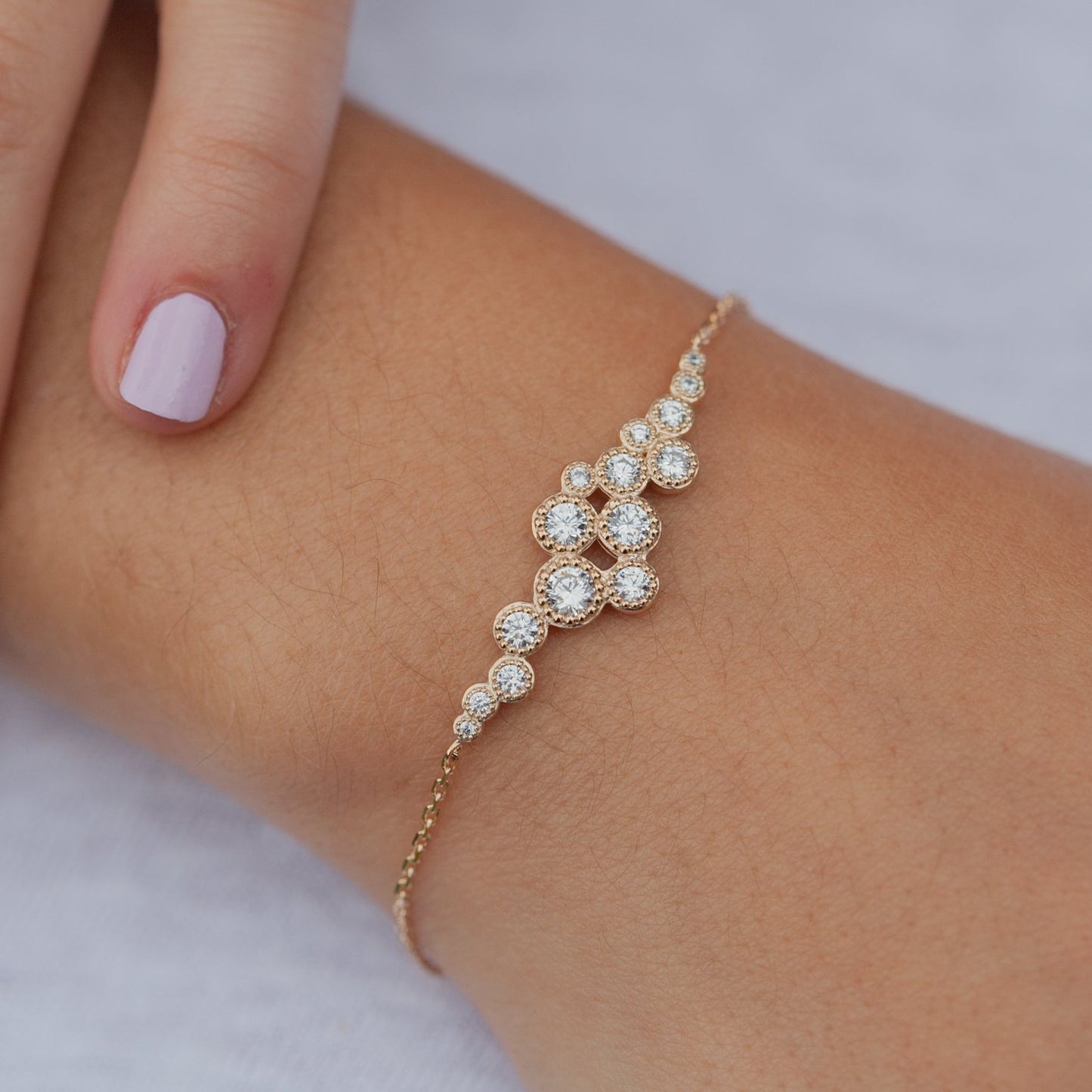Armband mit weißen Zirkonia 16K vergoldet