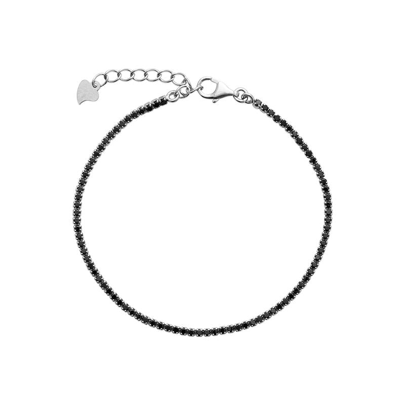 Tennisarmband schwarz aus Silber