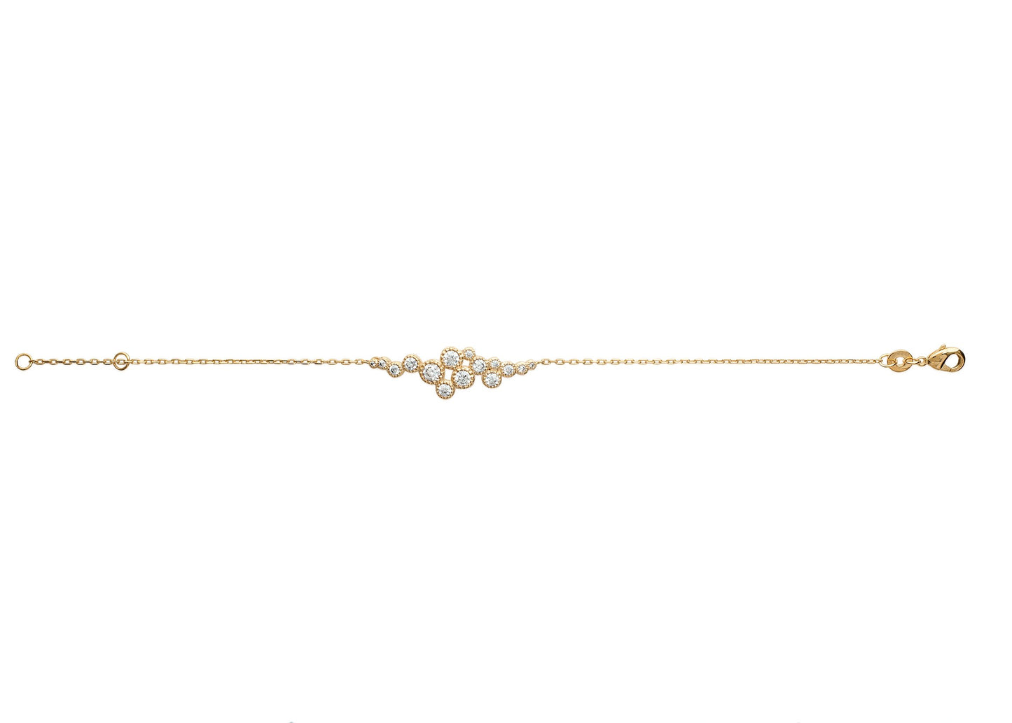 Armband mit weißen Zirkonia 16K vergoldet