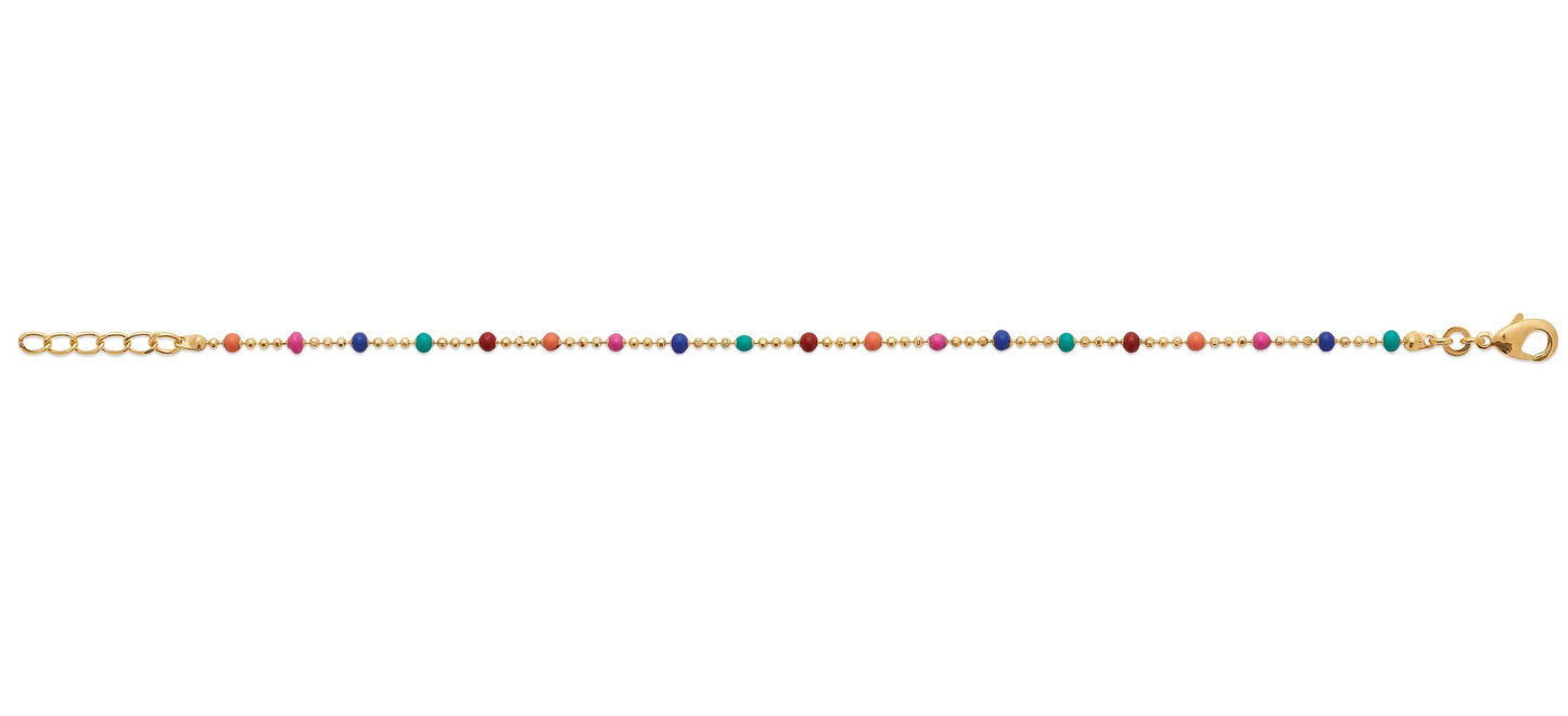Armband mit bunten Perlen - 16K vergoldet