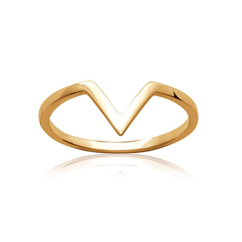 V-Ring - Chevron Ring 16K Vergoldet