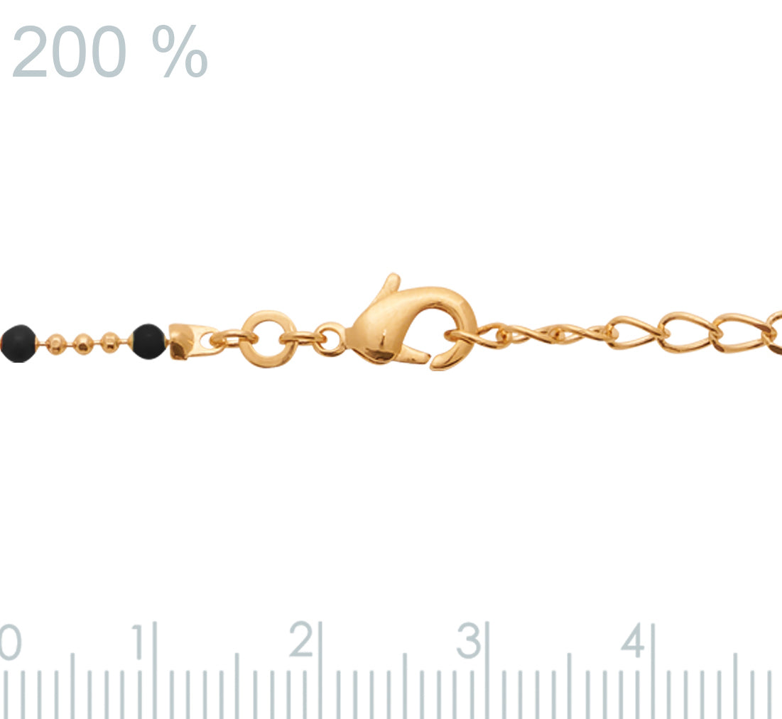 Kette mit schwarzen Perlen - 16K vergoldet