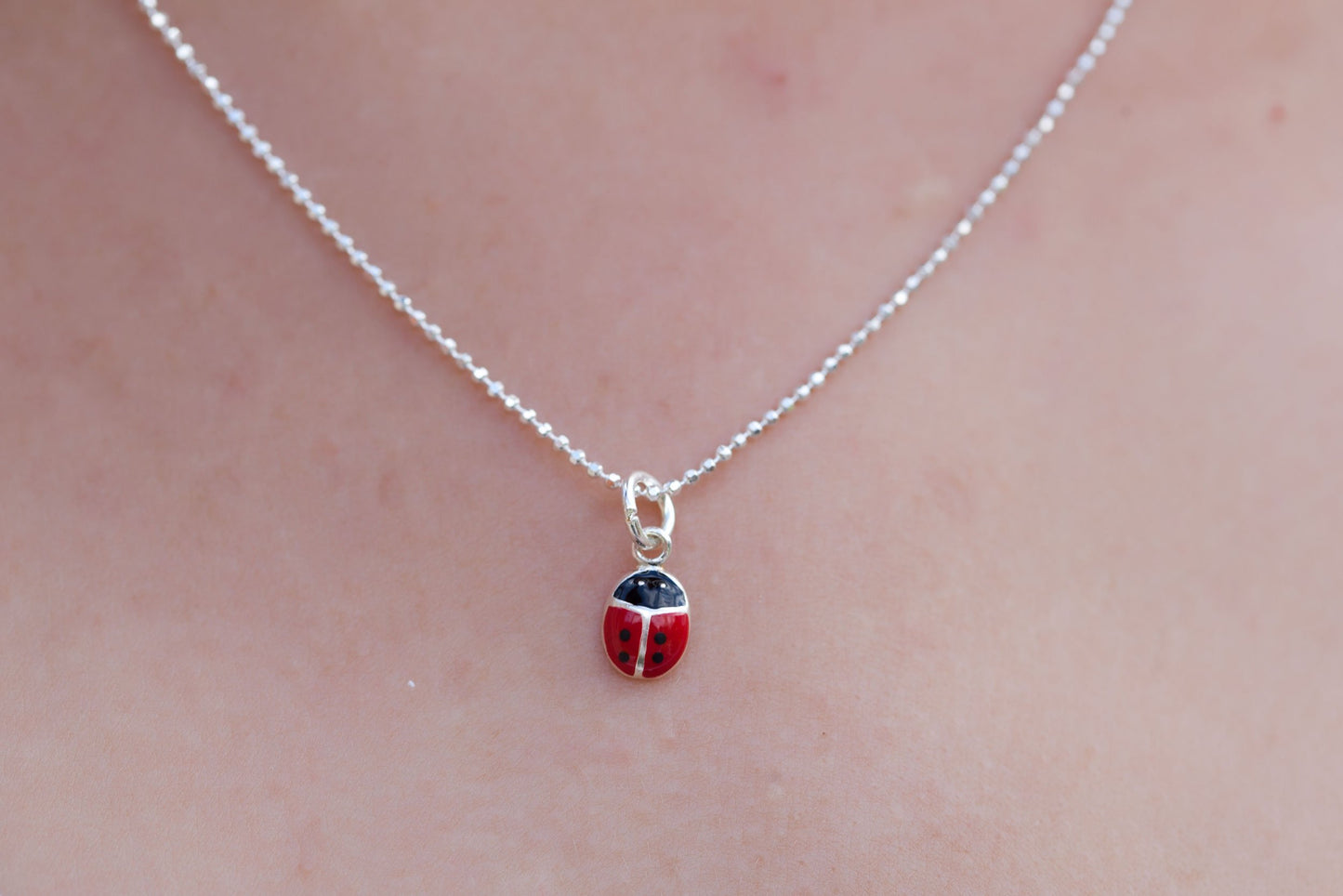 Kette Marienkäfer aus Silber