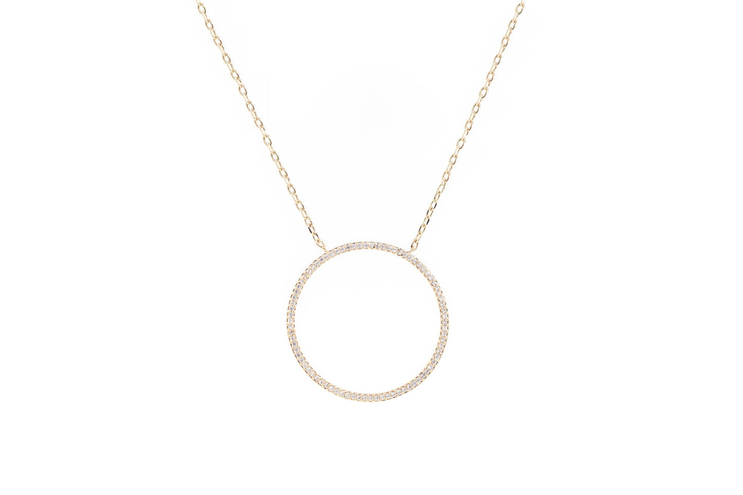 Halskette mit Kreis-Anhänger vergoldet