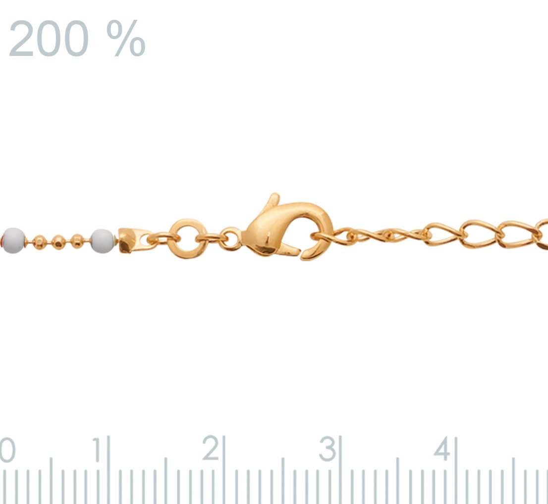 Kette mit weißen Perlen  - 16K vergoldet