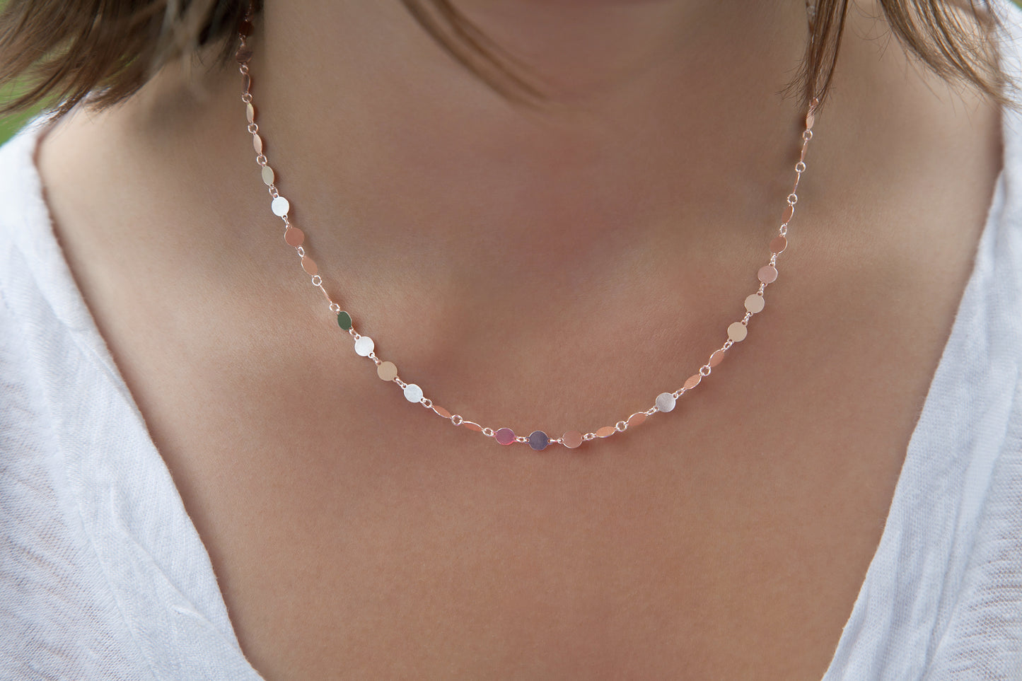 Plättchenkette aus Silber - kette mit Plättchen für Damen