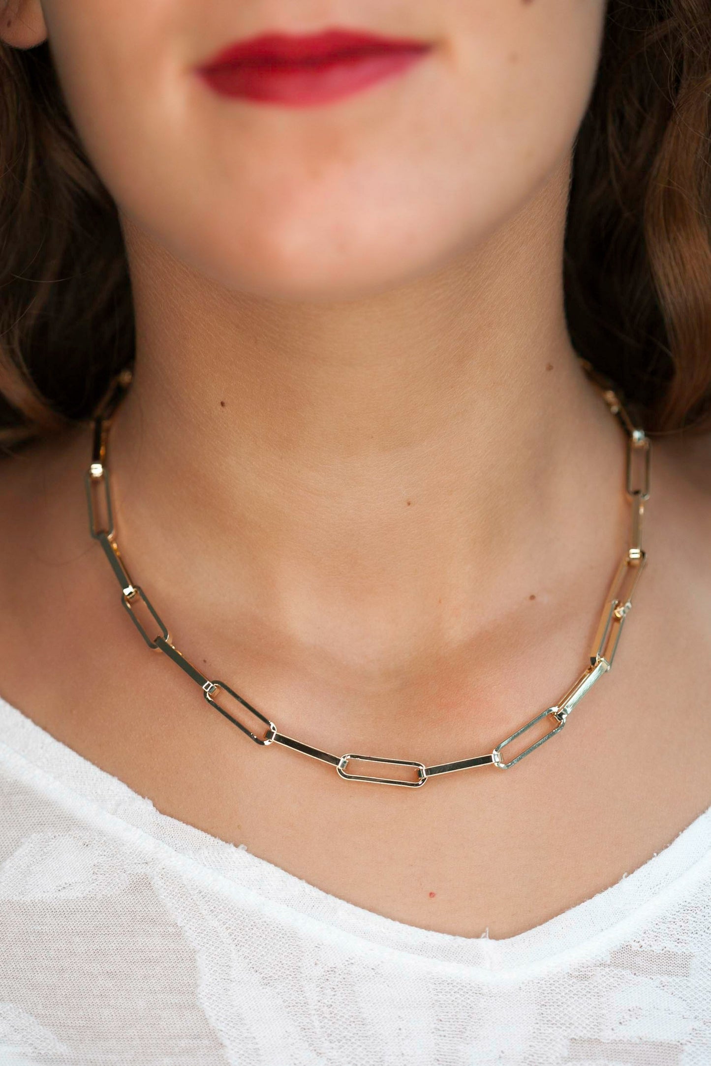 Rechteckige Gliederkette 16Karat vergoldet