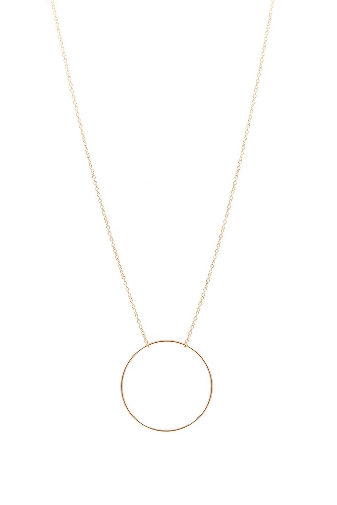 Kette mit Ring Vergoldet - Zartes Kettchen mit Kreis-Anhänger