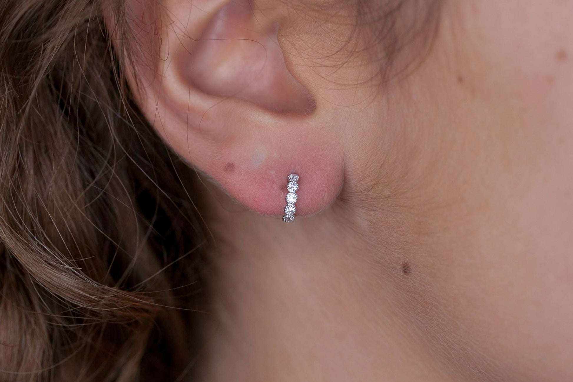 kreolen Ohrstecker mit Zirkonia aus Silber