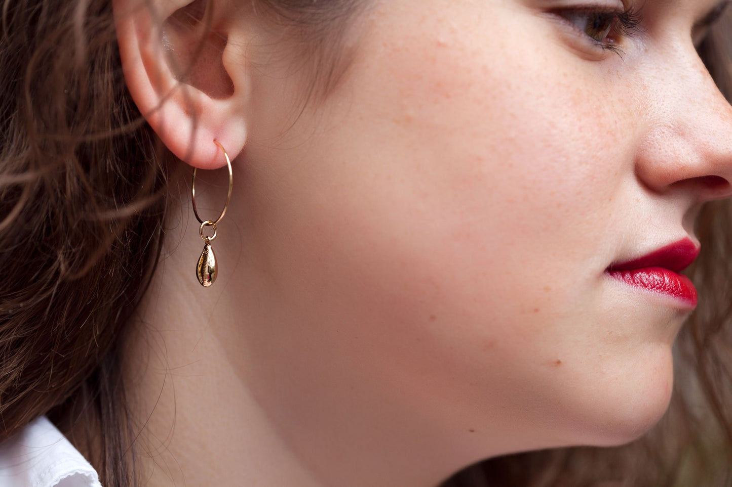 Creolen | Kauri Muschel | 16 Karat vergoldet