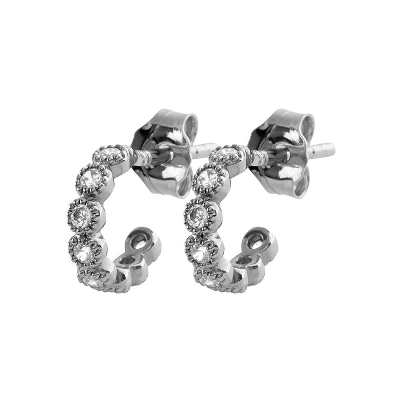 Creolen Ohrstecker mit Zirkonia aus Silber
